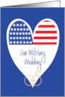 Military Wedding Invitation Patriotic Stars and Stripes with Rings card