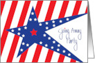 Military Going Away Party Invitation Patriotic Stripes and Blue Star card