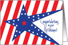 Congratulations for Military Retirement, Stripes and Blue Star card