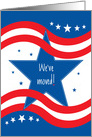 Military Announcement We’ve Moved, Red Stripes & Blue Star card