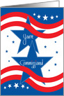 Military Commissioning Congratulations, Red, White and Blue card