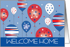 Hand Lettered Military Welcome Home, Stars & Stripes Balloons card