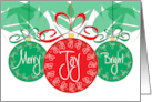 Hand Lettered Business Merry and Bright Ornaments for the Holidays card