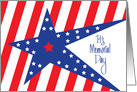 Business Memorial Day, Blue Star with Red and White Stripes card