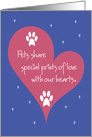 Business Pet Sympathy for Veterinarians, Heart and Paw prints card