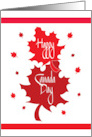 Business Canada Day with Stacked Red and Maroon Leaves card