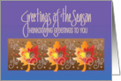 Hand Lettered Thanksgiving for Business Greetings of the Season Leaves card