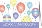 Work Anniversary Congratulations with Colorful Balloons card