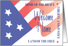 Welcome Home from Military, with Red, White and Blue Flag card