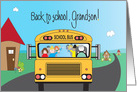 Back to School for Grandson, Yellow School Bus with Children card