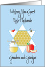 Rosh Hashanah for Grandparents, Star of David, Honey and Apples card