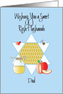 Rosh Hashanah for Dad, Honey, Apples and Star of David card