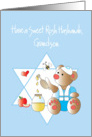 Rosh Hashanah for Grandson, Bear with Honey Jar and Bee card