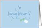 Hand Lettered Memorial Service, In Loving Memory, with White Rose card