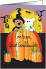 Halloween for Great Granddaughter, Pumpkin Peeker Bears card