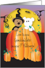 First Halloween for Granddaughter, Pumpkin Peeker Bears card