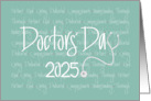 Hand Lettered Doctors’ Day 2025 with Character Words and Stethoscope card