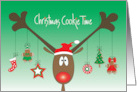 Invitation to Cookie Exchange with Reindeer Displaying Holiday Cookies card