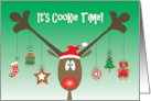 Invitation to Bake Sale Reindeer with Cookies Dangling from Antlers card