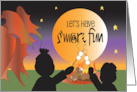 Halloween Invitation Let’s Have S’ More Fun Campfire and Full Moon card