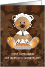 Thanksgiving for Great Granddaughter, Pilgrim Bear & Pumpkin Pie card