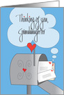 Thinking of You, for Granddaughter, Mailbox with Envelopes card