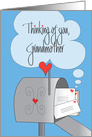 Thinking of You, for Grandmother, Mailbox with Envelopes card