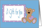 Hand Lettered Gift for Your Baby Boy, Stuffed Bear & Heart card