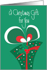 Christmas Gift for You, Green & Red Abstract Gift with Holly card