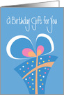 Birthday Gift for You, Card to Enclose Gift Card or Money card