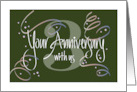 Hand Lettered Employee 3rd Year Work Anniversary 3 Years Streamers card