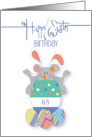 Birthday on Easter Birthday Cake with Decorated Eggs and Custom Age card