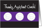 Thanks Assistant Volleyball Coach Trio of Volleyballs with purple card