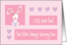 First Birthday for 1 Year Old with Spring Birthday with Bunny’s One card