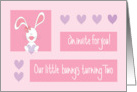 Invitation to 2 Year Old Spring Party with Little Bunny’s Turning Two card