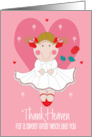 Hand Lettered Valentine’s Day Sweet Great Niece Girl with Red Rose card