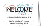 Festive Welcome to Nursing Staff, with Custom Name card