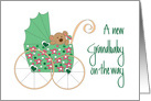 Christmas for Expecting Grandparents, Bear in Holiday Stroller card