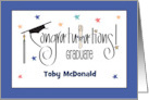 Hand Lettered Graduation Mortarboard and Diploma with Custom Name card