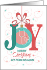 Christmas for Nurse Educator, Joy Ornament with Stethoscope card