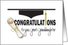 Graduation for Great Granddaughter, Hat, Tassel and Diploma card