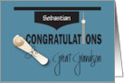 Graduation for Great Grandson, Hat, Tassel and Diploma card
