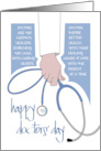 Hand Lettered Doctors’ Day 2025 with Doctor Holding Stethoscope card
