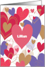 Valentine’s Day for Kids Bright Colored Hearts with Custom Name card