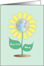 Business Earth Day with Yellow Flower filled with Earth Center card