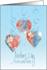 Hand Lettered Mother’s Day for Loving Sister Trio of Floral Hearts card