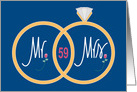 59th Wedding Anniversary, Overlapping Wedding Rings card