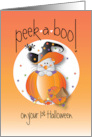 Baby’s 1st Halloween Peek-a-Boo Mouse in Witch Hat and Pumpkin card