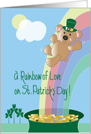 St. Patrick’s Day for Kids, Rainbow of Love Bear card