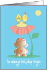 Grandparents Day, Looked up to You, Bear, Chicks & Hand Lettering card